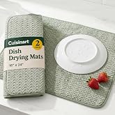 Cuisinart Dish Drying Mat for Kitchen Counter, 2-Pack XL 18"x24" | Ultra absorbent, quick-dry microfiber, machine washable countertop pad, safe for granite and quartz, ideal for large loads