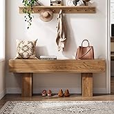 Tribesigns Wooden Entryway Bench, Farmhouse Shoe Storage Bench with 2 Drawers, 43" End of Bed Stool for Bedroom, Living Room,