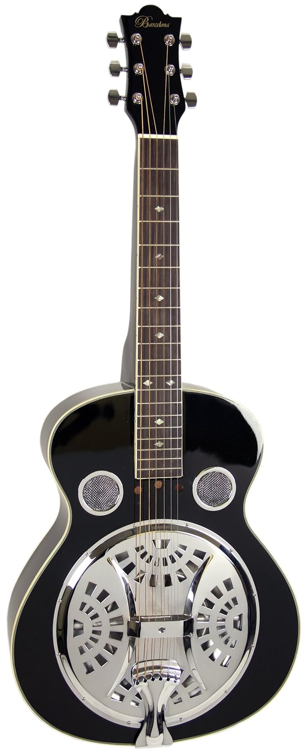 Barcelona Dobro Resonator Guitar Black Amazon.co.uk Musical Instruments