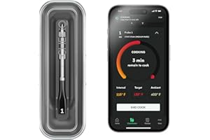 CHEF iQ Sense Smart Wireless Meat Thermometer with Ultra-Thin Probe, Unlimited Range Bluetooth Meat Thermometer, Digital Food Thermometer for Remote Monitoring of BBQ Grill, Oven, Smoker, Air Fryer