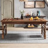 Tribesigns 62&rdquo; Wood Dining Table for 4-6 People, Large Kitchen Table | Farmhouse Rectangle Dinner Table Kitchen &amp; Dining Room Furniture with Carved Turned Legs