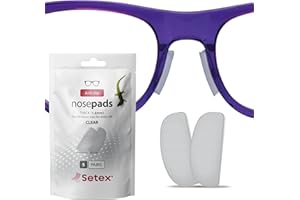 Setex Gecko Grip 1.8mm Thick Anti Slip Eyeglass Nose Pads, (5 Clear Pair) Innovative Microstructured Fibers, 1.8mm x 7mm x 16