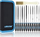 LIBRATON 13PCS Needle File Set with 6 Steel & 6 Diamond Files Case