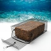 Teyva Daily Fishing Chum Cage with Sliding Door | Metal Mesh Bucket, Saltwater Fishing, Holds Frozen Chum Blocks, Hook Attachment on Boat or Pier, Steady Release Design