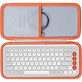 Lebakort Storage Case Compatible with Logitech POP ICON Keys Keyboard (Off White Case)