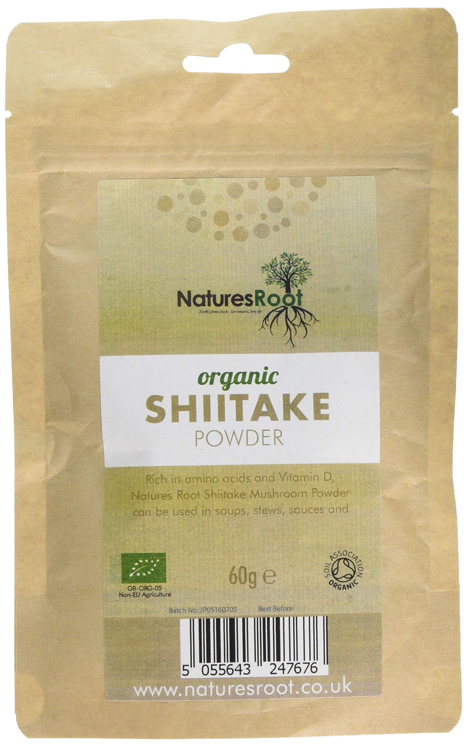Natures Root Organic Superfoods Shiitake Powder - 60g