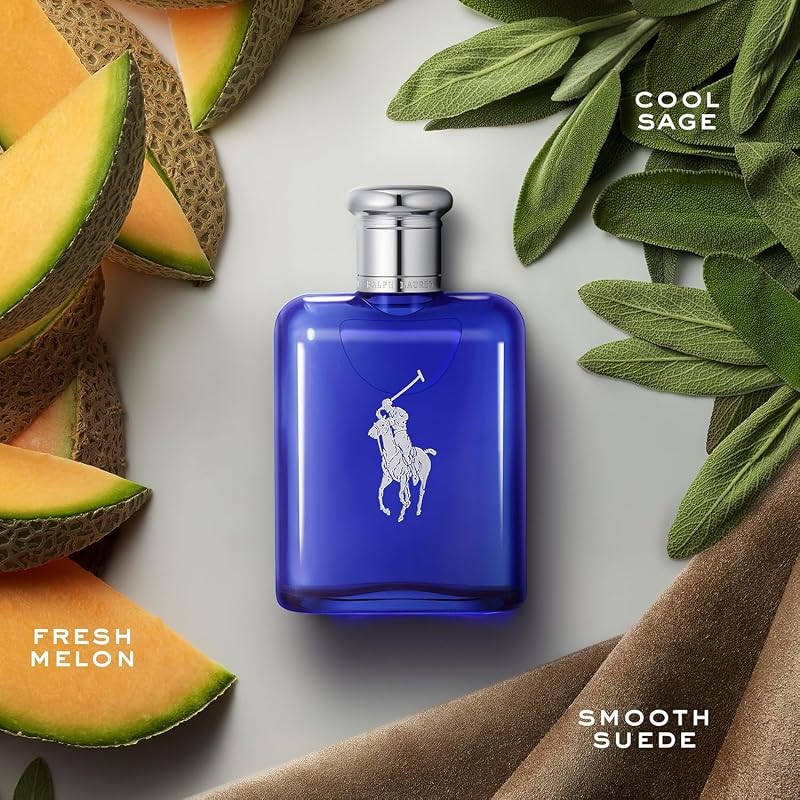 Ralph Lauren Polo Blue Eau de Toilette, Aroma Masculino e Cítrico, Intensidade Média, Fragrância Estimulante, Uso Diário, Longa Duração, Perfume de Luxo para Homem, 75 ml.