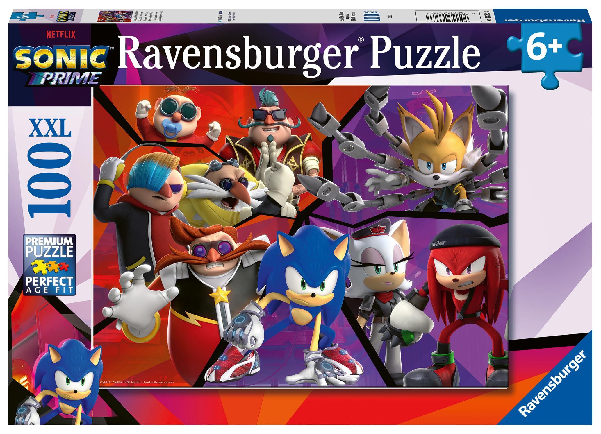 Ravensburger Sonic Prime Jigsaw Puzzle for Kids Age 6 Years Up - 100 Pieces XXL