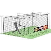 ORIENGEAR Baseball Batting Cage Nets, ONLY NET, 70'L/55'L/35'L/20'L Baseball and Softball Cage Netting, 1.88" #45 Mesh, Professional Fully Enclosed PE Hitting Cage Net with Door, Without Poles