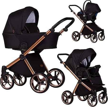 all black pram travel system