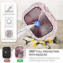WINGLE 2-in-1 Waterproof Bling Case for Apple Watch