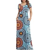 VIISHOW Women's Short Sleeve Loose Plain Maxi Dresses Casual Long Dresses with Pockets