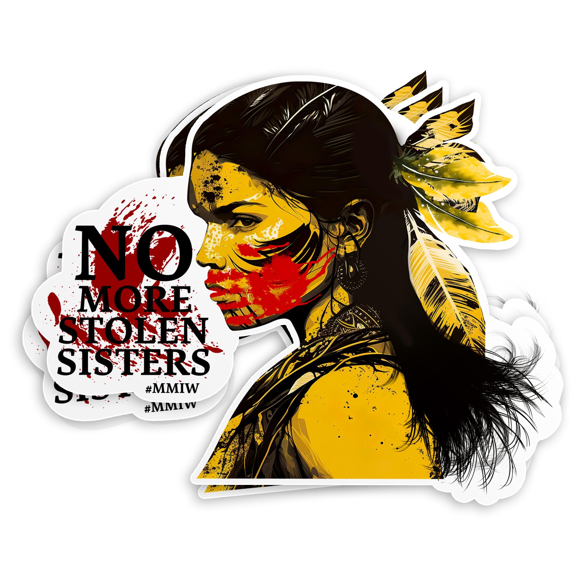 Photo 1 of (3Pcs-3") MMIW Stickers No More Stolen Sisters Sticker Missing Murdered Indigenous Women Girls Awareness Waterproof Die-Cut Vinyl Sticker for Laptop, Water Bottle, Hard Hat Decal Gift 3 Inches