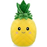 DolliBu Super Soft Snug-Mooshies Large Pineapple Stuffed Toy Gift - 18 Inch | super squishy, cheerful plush fruit for girls and boys, stuffed plush toy for stress relief, playtime, and cuddling