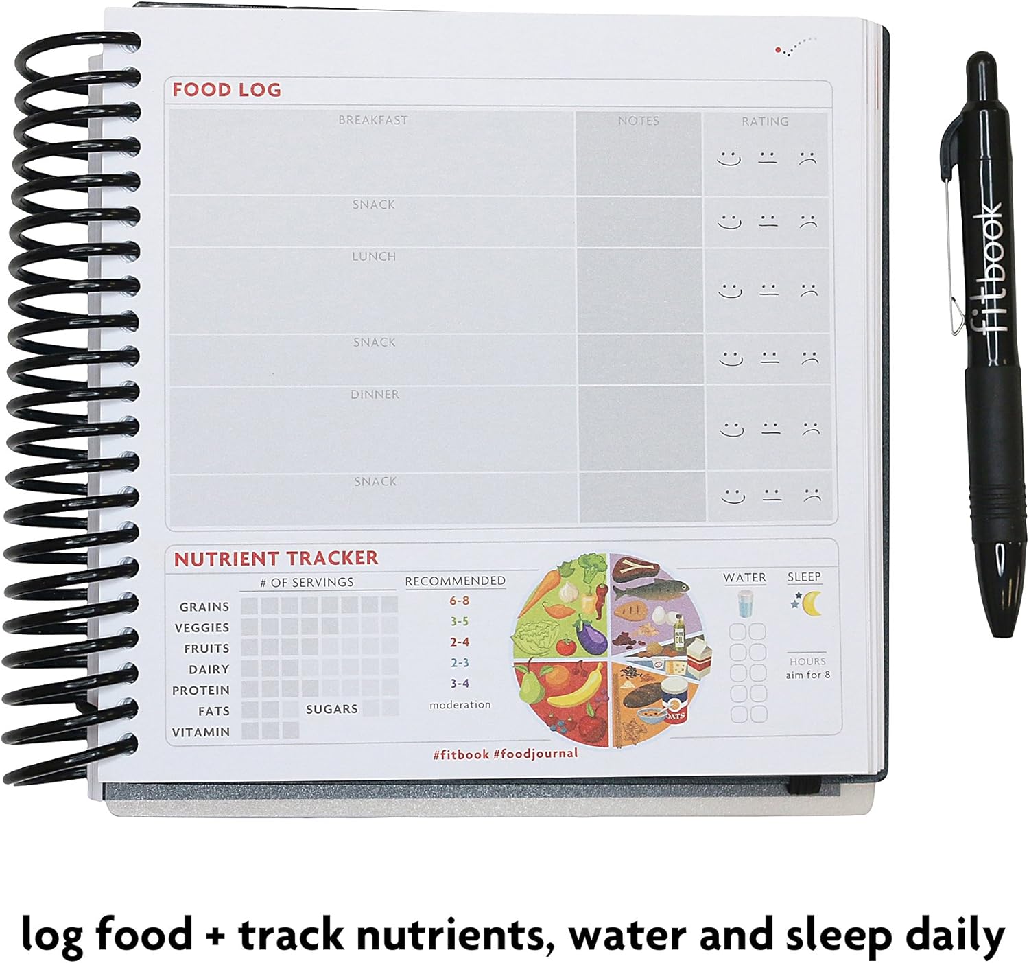 Fitlosophy Fitbook: Fitness Journal and Planner for Workouts, Weight Loss and Exercise, Black Single (12-Week): Sports & Outdoors