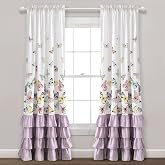Lush Decor Flutter Butterfly Window Curtain Panel Pair, 52"W x 84"L, Lilac