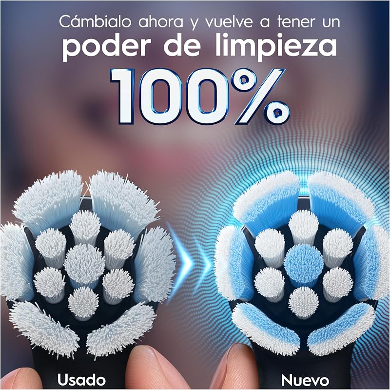 Cabeças de substituição originais Oral-B Series iO Gentle Care, pack de 8 recargas pretas para escovas de dentes elétricas Oral-B iO, escovagem suave, adequadas para gengivas sensíveis
