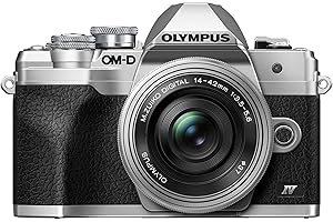 OM SYSTEM Olympus E-M10 Mark IV Silver Micro Four Thirds System Camera M.Zuiko Digital ED 14-42mm F3.5-5.6 EZ kit 20MP Sensor 5-Axis Image Stabilization 4K Video Wi-Fi
