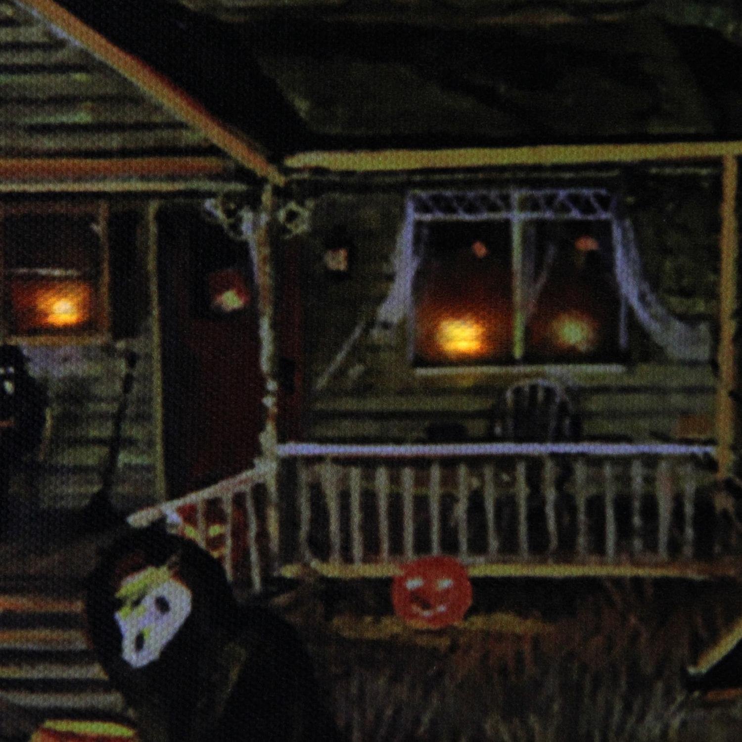 Northlight Large Creepy Haunted House Canvas Wall Art, Orange