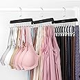 TOPIA HANGER Bra Hanger for Closet, 2 Pack Tank Top Hangers 40 Hooks Capacity Foldable Wood Space Saving Hangers Closet Organ