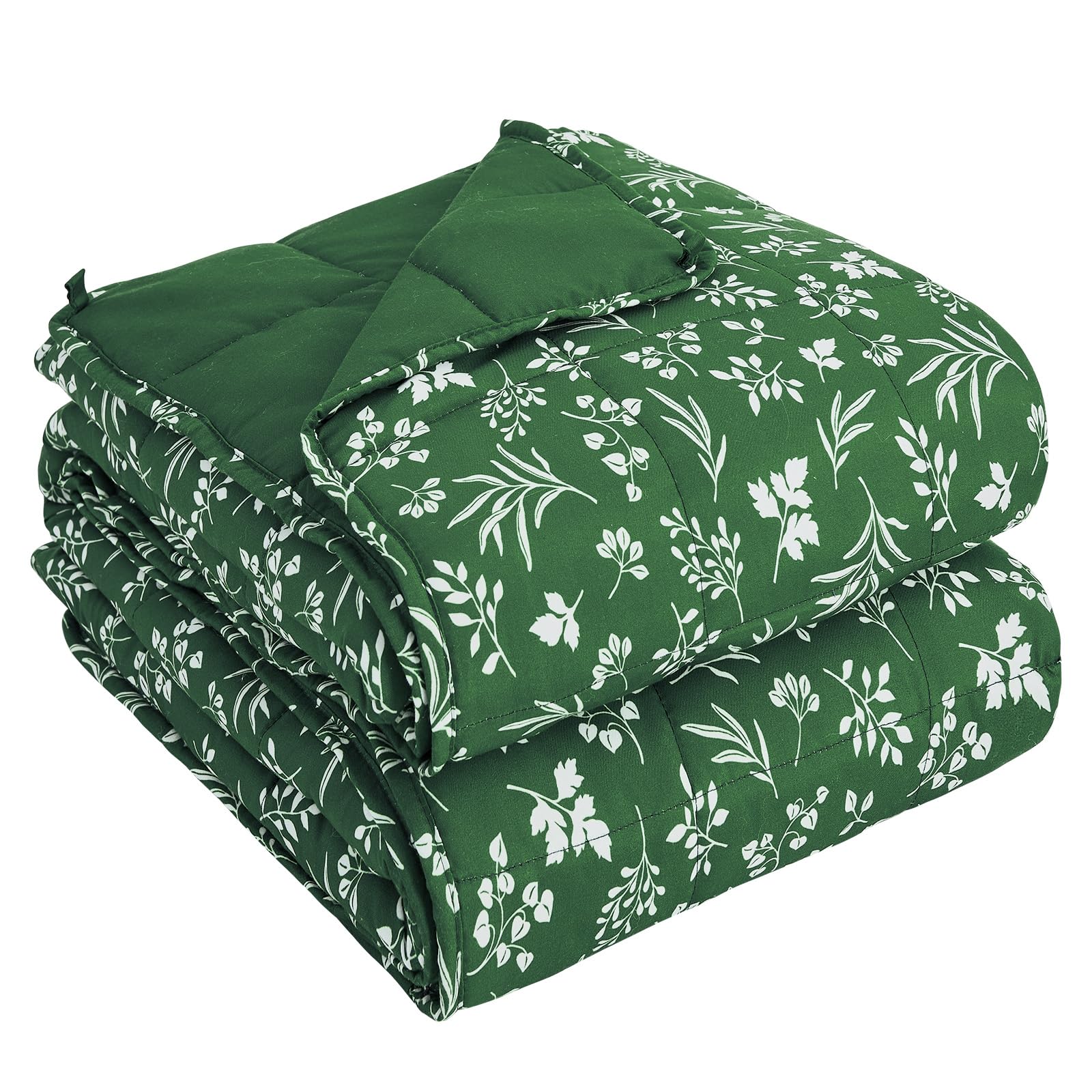 Photo 1 of 25 lbs weighted blanket Queen Size for Adults (60”x 80”, Forest) Cooling Heavy Blanket for Sleeping Perfect for 240-260 lbs, Winter Thick Breathable Blanket with Premium Glass Bead, Machine Washable