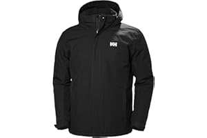 Helly Hansen Men's Dubliner Waterproof Breathable Insulated Packable Hood Rain Coat Jacket, 990 Black, Large