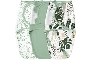 Yoofoss Baby Swaddles 0-3 Months 100% Organic Cotton Newborn Swaddle Blanket 3 Pack Tog 0.5 Adjustable Swaddle, Breathable So