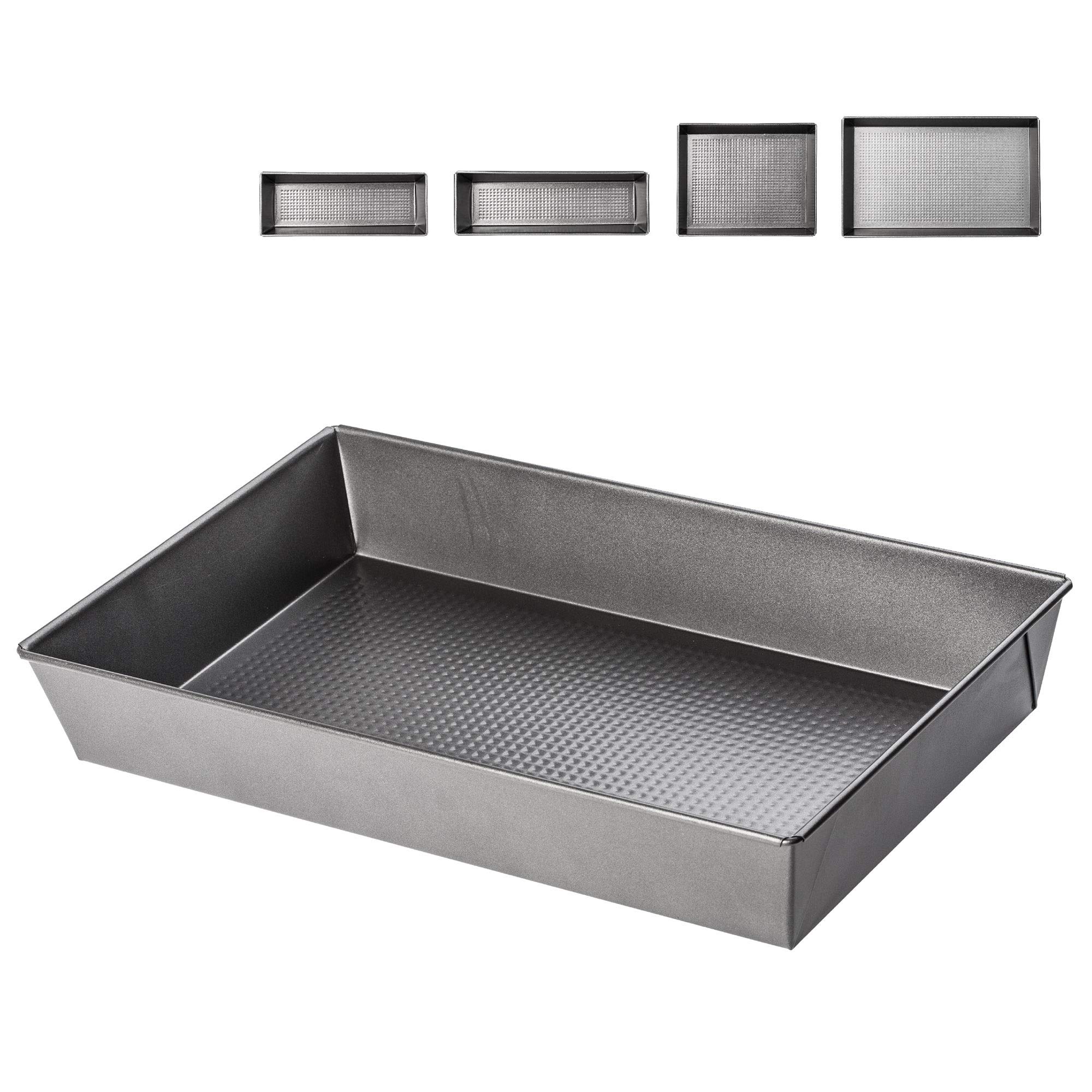 KADAX Baking Tray, Non-Stick Coated Baking Tin, Metal Baking Form in Various Sizes, Silver Rectangular Baking Tray with High Edges for Cake, Cookies (40 x 24 x 6 cm)