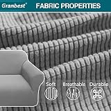 Granbest 2 Seater Sofa Cover Light Gray Non Slip Stretch Jacquard view 4