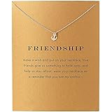 Baydurcan Friendship Anchor Compass Necklace Good Luck Elephant Pendant Chain Necklace with Message Card Gift Card