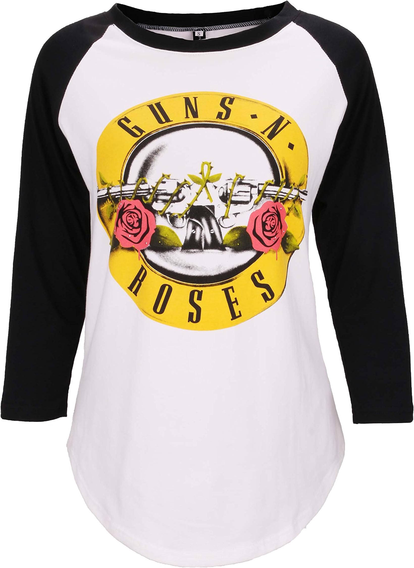DREAGAL Women's 3/4 Sleeve Rock Band Guns N' Roses Print T Shirt Top
