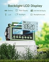 Roxicosly Wind Up Radio AM FM SW Emergency Solar Hand Crank 44400mWh 12000mAh view 6