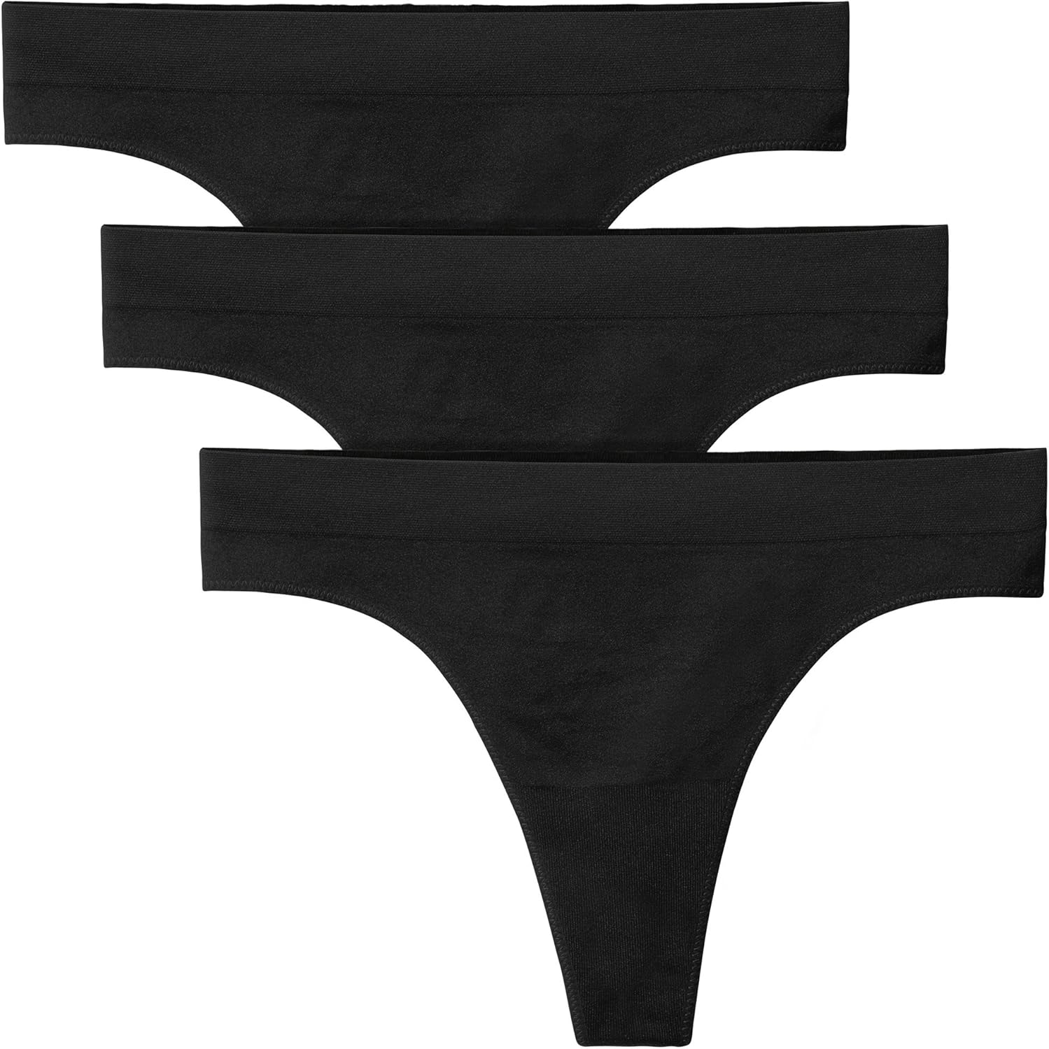 Genuwin Ladies Simple and Comfortable Thong (3 Pack) Women's Polyamide Thongs Panties, Fitted