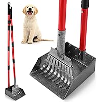 Ormalla Pooper Scooper for Dogs, Sturdy Stainless Steel Dog Poop Scooper for Large Medium Small Dogs, Detachable Metal Rake &