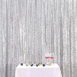 Poise3EHome 6FT x 8FT Silver Sequin Photography