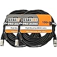 Gearlux DMX Cable, 3 Pin, Male to Female, 100 Feet - 2 Pack
