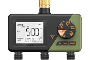Diivoo Sprinkler Timer 3 Zone, Water Hose Timer 3 Outlet for Garden, Programmable Automatic Irrigation Timer with Rain Delay 