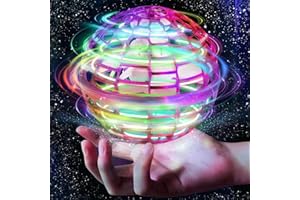 Unyfu 2025 Flying Orb Ball Toy, Galaxy Boomerang Hover Ball Led Lights Mini Drone Globe Hand Controlled Flying Ball Toys Cool Toys Gift for 6 7 8 9 10+ YearOld Boys Girls Teens Outdoor Toys(Purple)