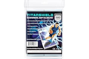TitanShield 500 Count 60-Microns Thickness Soft Penny Card Sleeves 2-5/8” x 3-5/8” (67x94mm), Ultra Clear (500 Count)