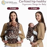 Momcozy Baby Carrier 3-24M Cotton Leopard Ergonomic 64-127cm Waist view 6