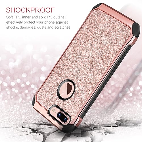 BENTOBEN iPhone Plus Case, Glitter Sparkly Shockproof Slim
