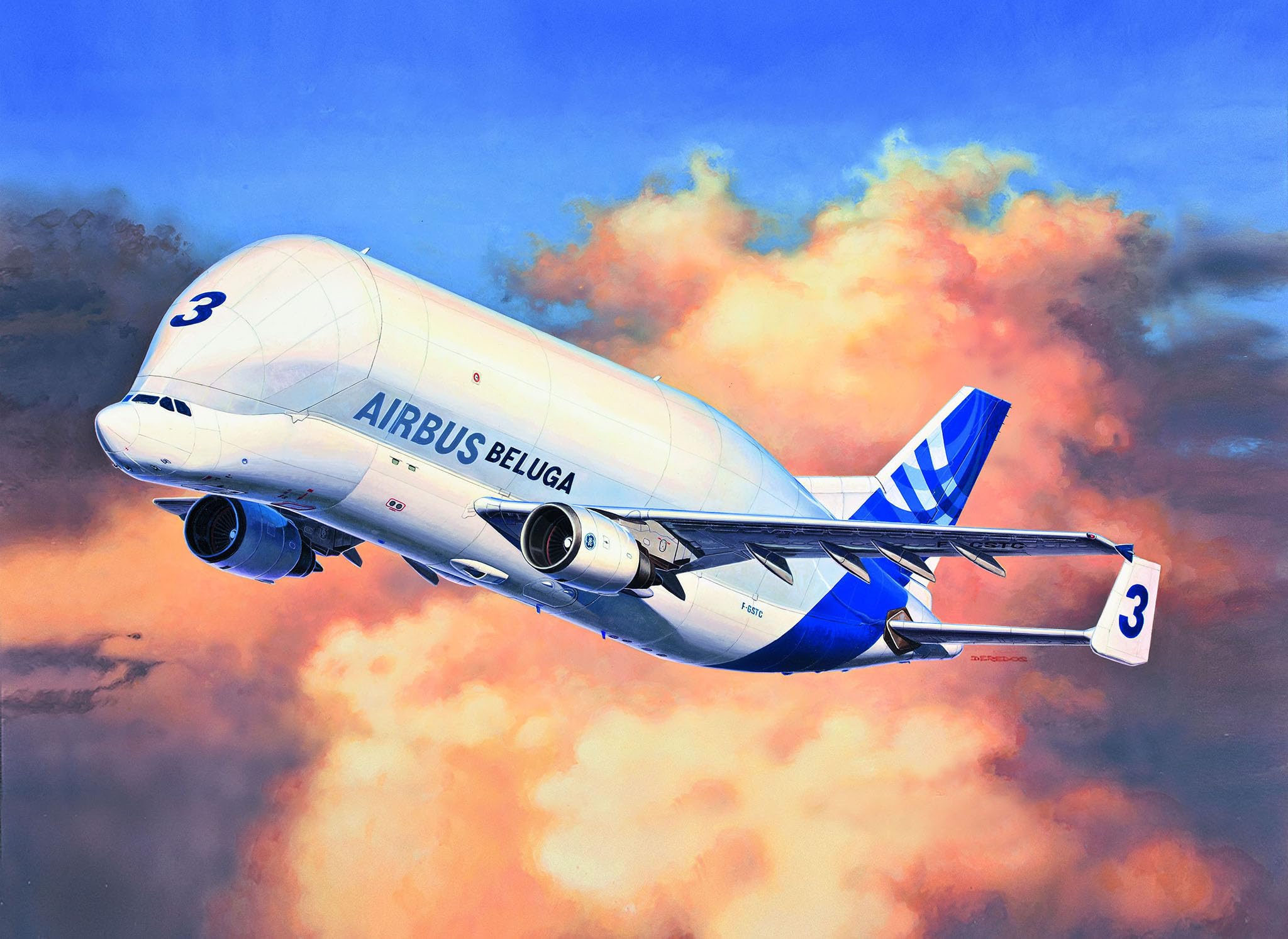 Revell Modellbausatz I Airbus A300-600ST Beluga I Detailreicher Level 4 Flugzeug Bausatz I 78 Teile I Maßstab 1:144 I für Kinder und Erwachsene ab 12 Jahren 8