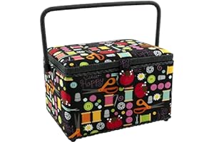 Dritz Large Sewing Basket, Black Sewing Notions