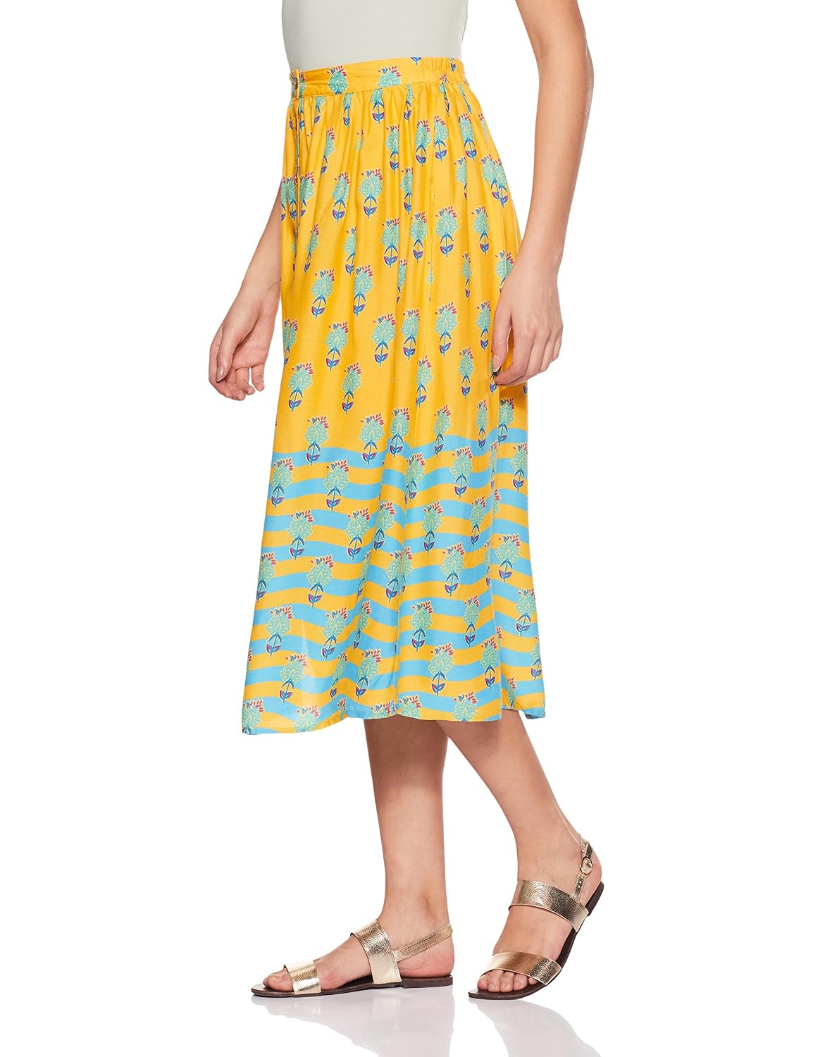 global desi women's a-line midi skirt