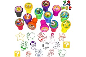 Hbavfihnbg 24 pcs Super Bros Stampers Super Bros Party Favor Super Bros Birthday Party Supplies for MSuper Bros Lovers Super Bros Party Supplies Self-Ink Stamps Gifts