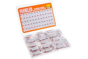 PANMILED 60 Values 1200 Pieces Ceramic Capacitor 1pF-100nF 50V Multilayer Monolithic Chip Capacitors Assortment Kit