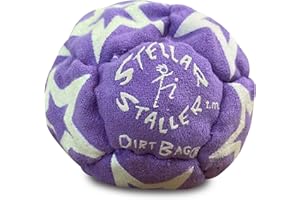 DIRTBAG Stellar Staller Glow in The Dark 12-Panel Footbag, Hand-Stitched, Synthetic Suede.
