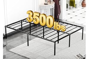 LEVELEVE Queen Bed Frame Heavy Duty 18 Inch, Sturdy Metal Platform with Strong Bearing & Under Bed Storage, No Box Spring Needed, Easy Assembly, No Shake