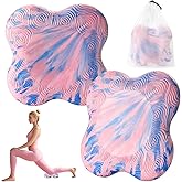 Lumuka 2 Pack Yoga Knee Pads Mat Set - Extra Thick Foam Kneeling Pad Cushion for Knees, Elbows, Wrists, Head - Yoga Essentials for Women Men, Non-Slip Pilates, Meditation, Floor Workouts