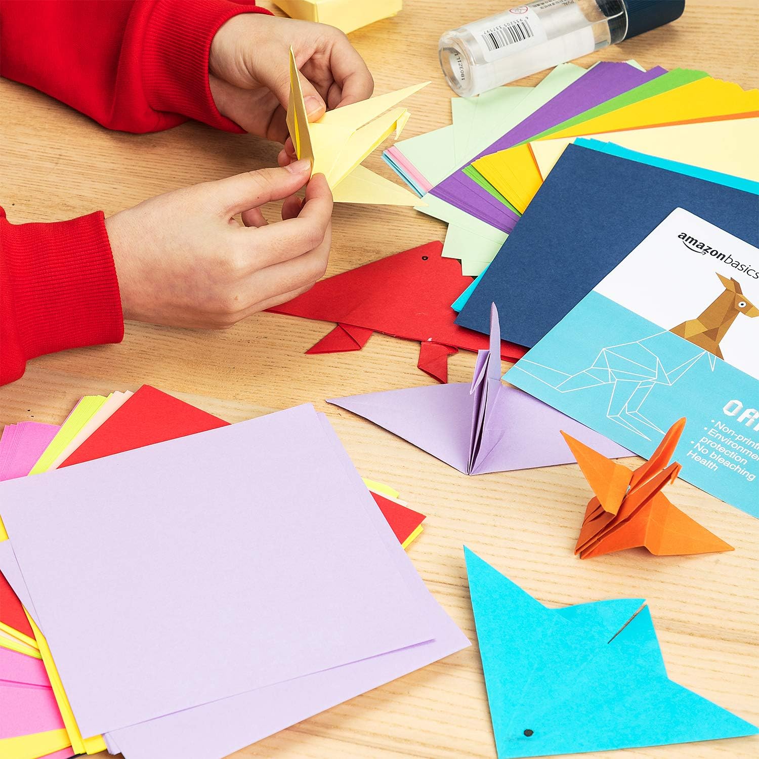Basics Origami Paper, Assorted Colors, 500 Sheets: Office Products